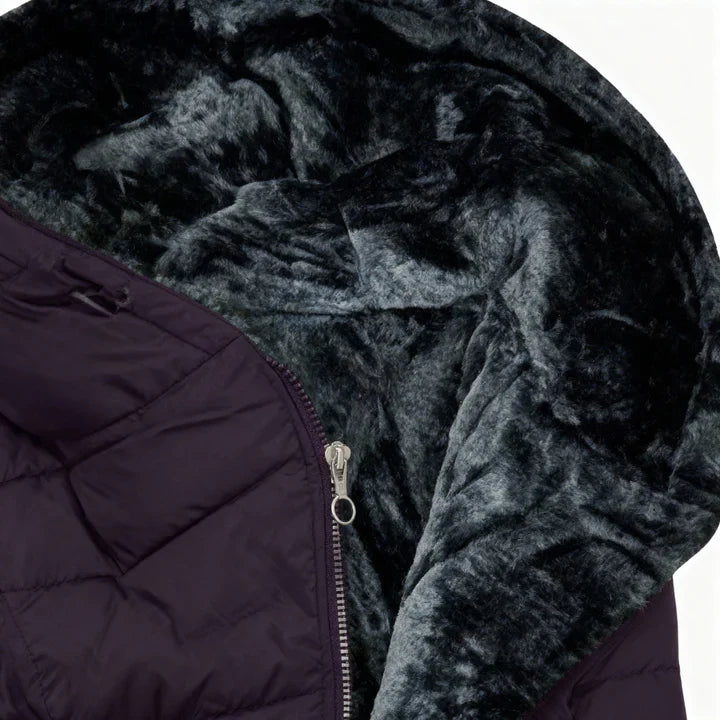 Manteau matelassé imperméable en cachemire à capuche