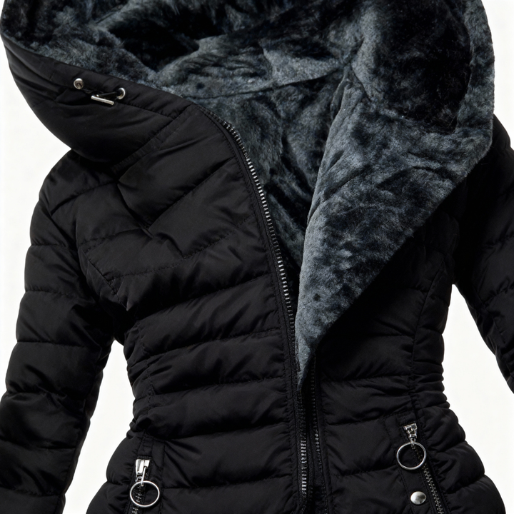 Manteau matelassé imperméable en cachemire à capuche