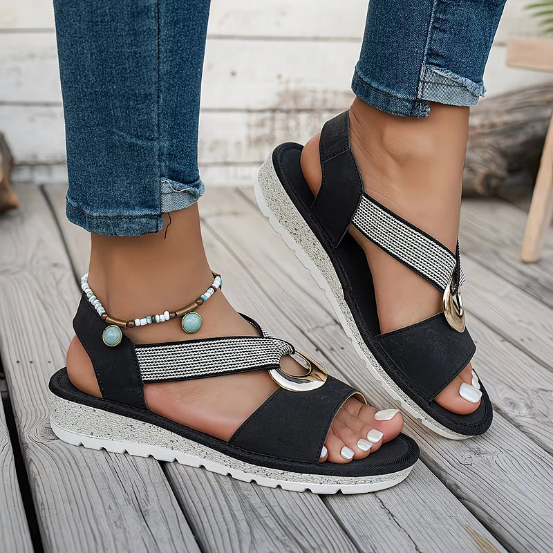 Luna | Sandales Anneau Doré · Confort Ergonomique, Style Naturel