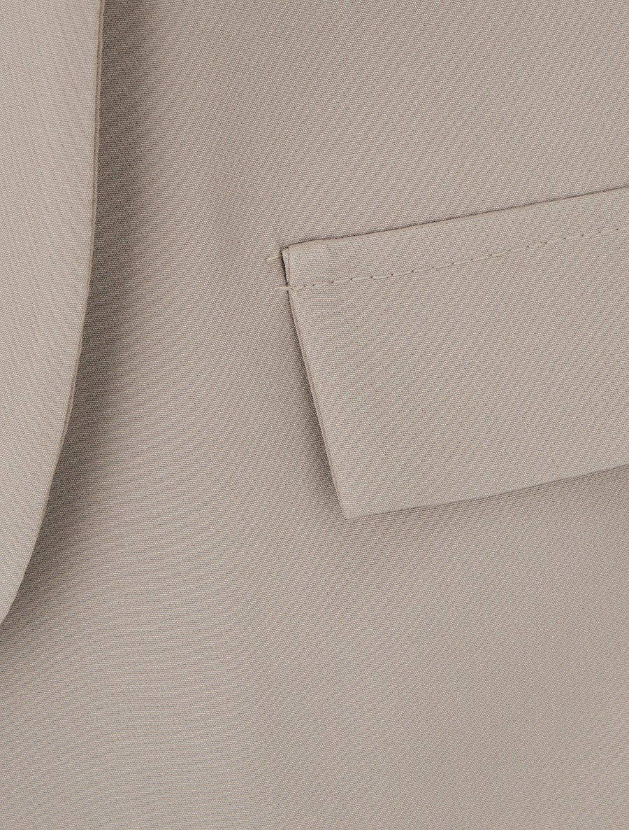 Blazer uni à poches décoratives - Taupe - 3